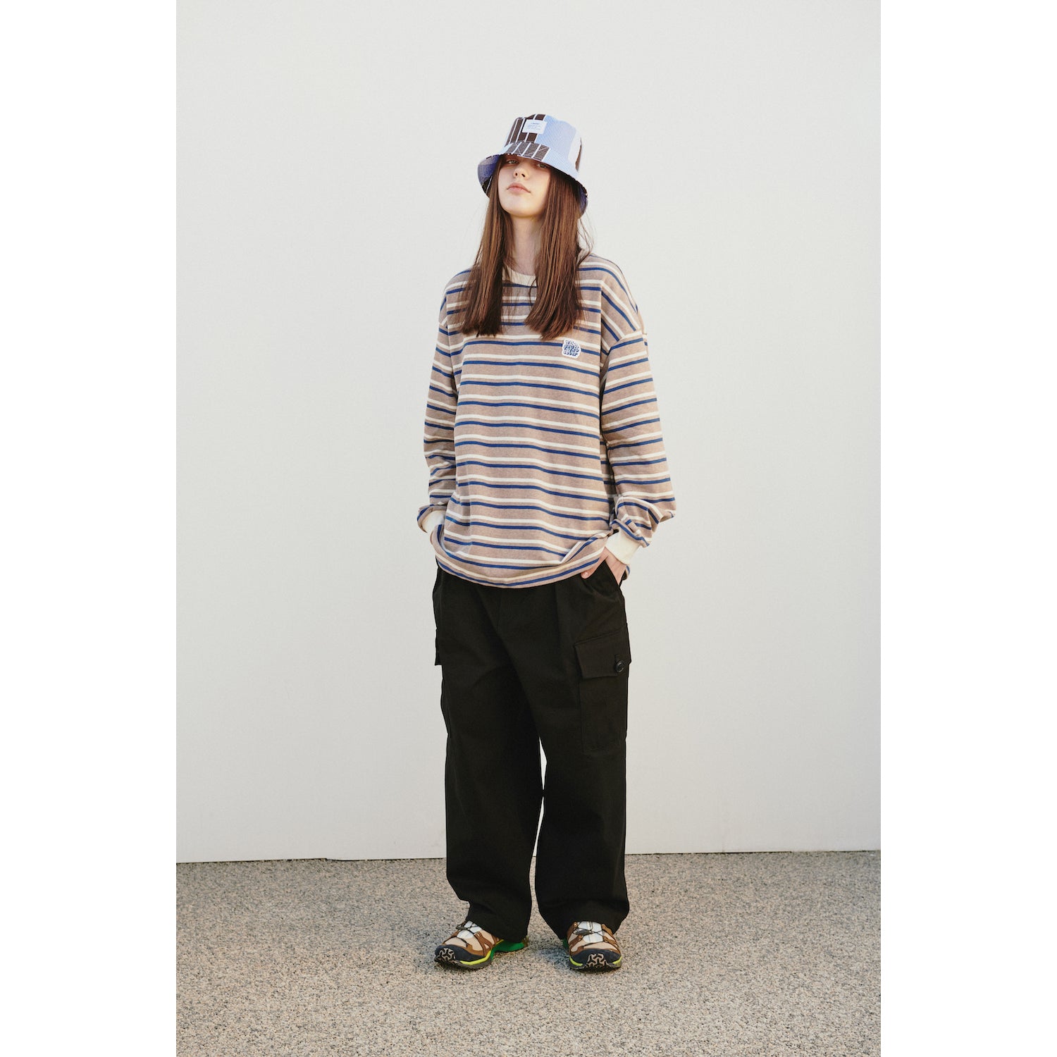 WIDE EASY CARGO PANTS / BLACK