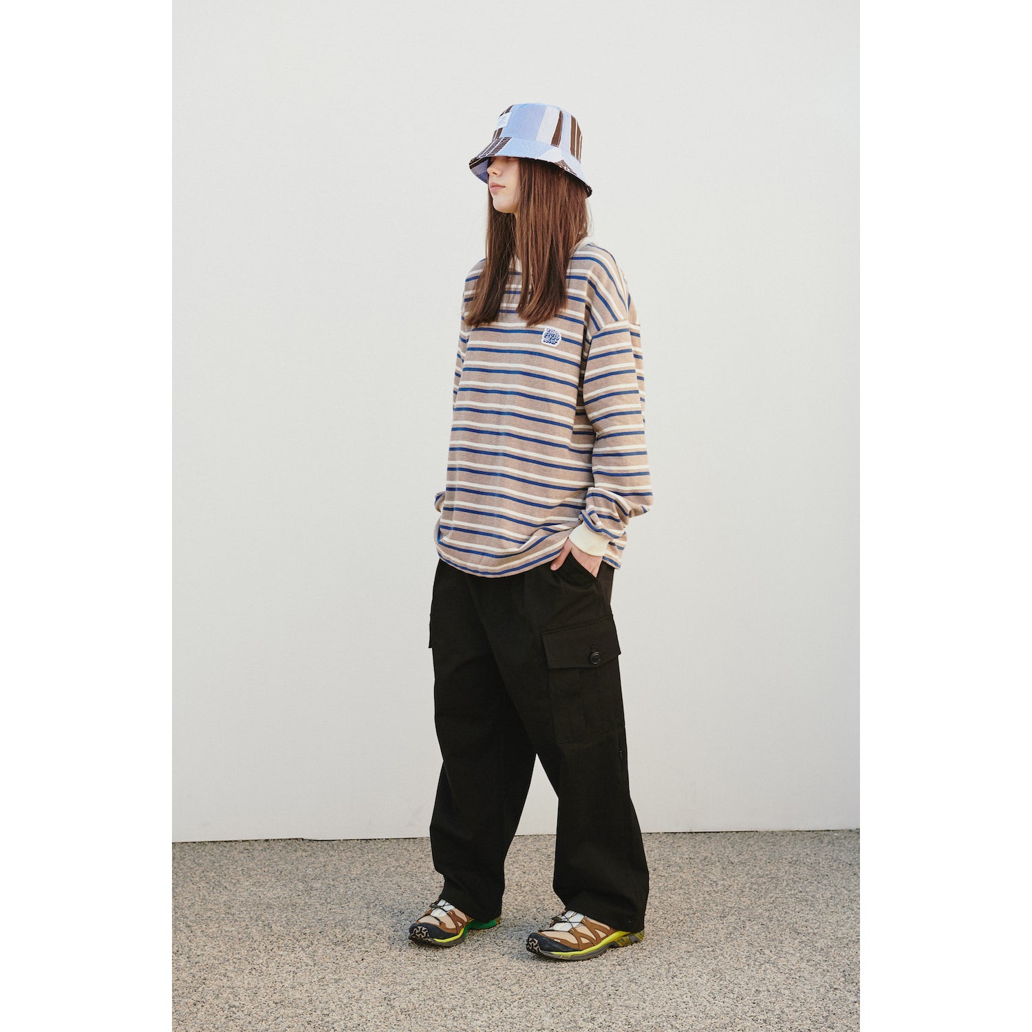 WIDE EASY CARGO PANTS / BLACK