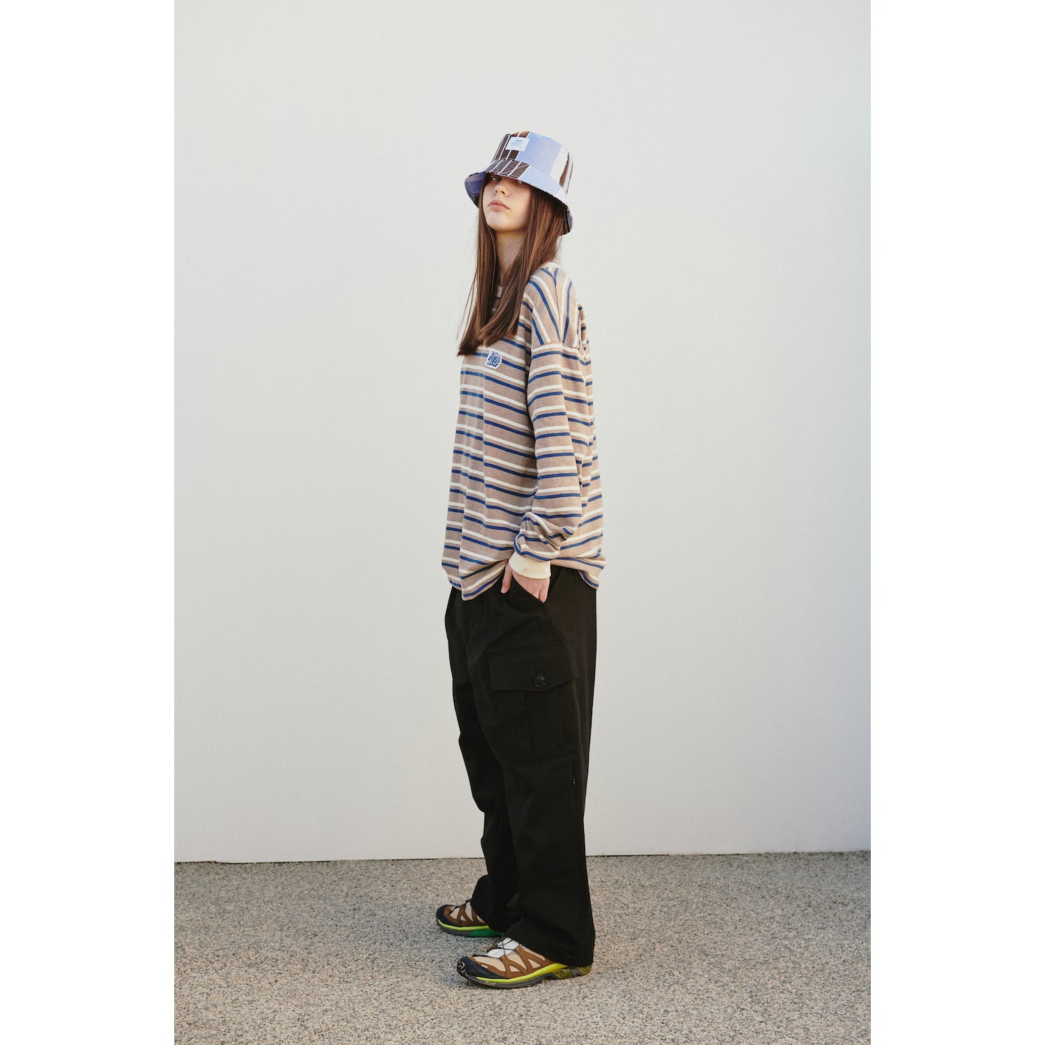 WIDE EASY CARGO PANTS / BLACK