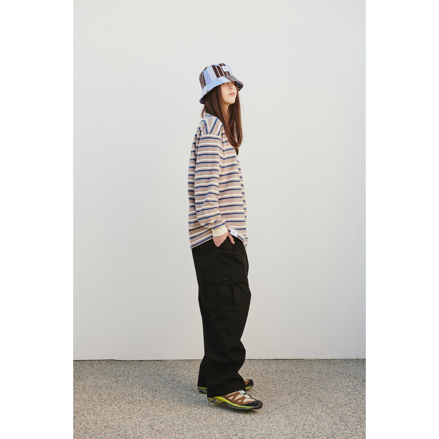 WIDE EASY CARGO PANTS / BLACK