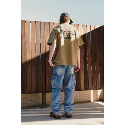SLOGAN POCKET T-SHIRT / OLIVE