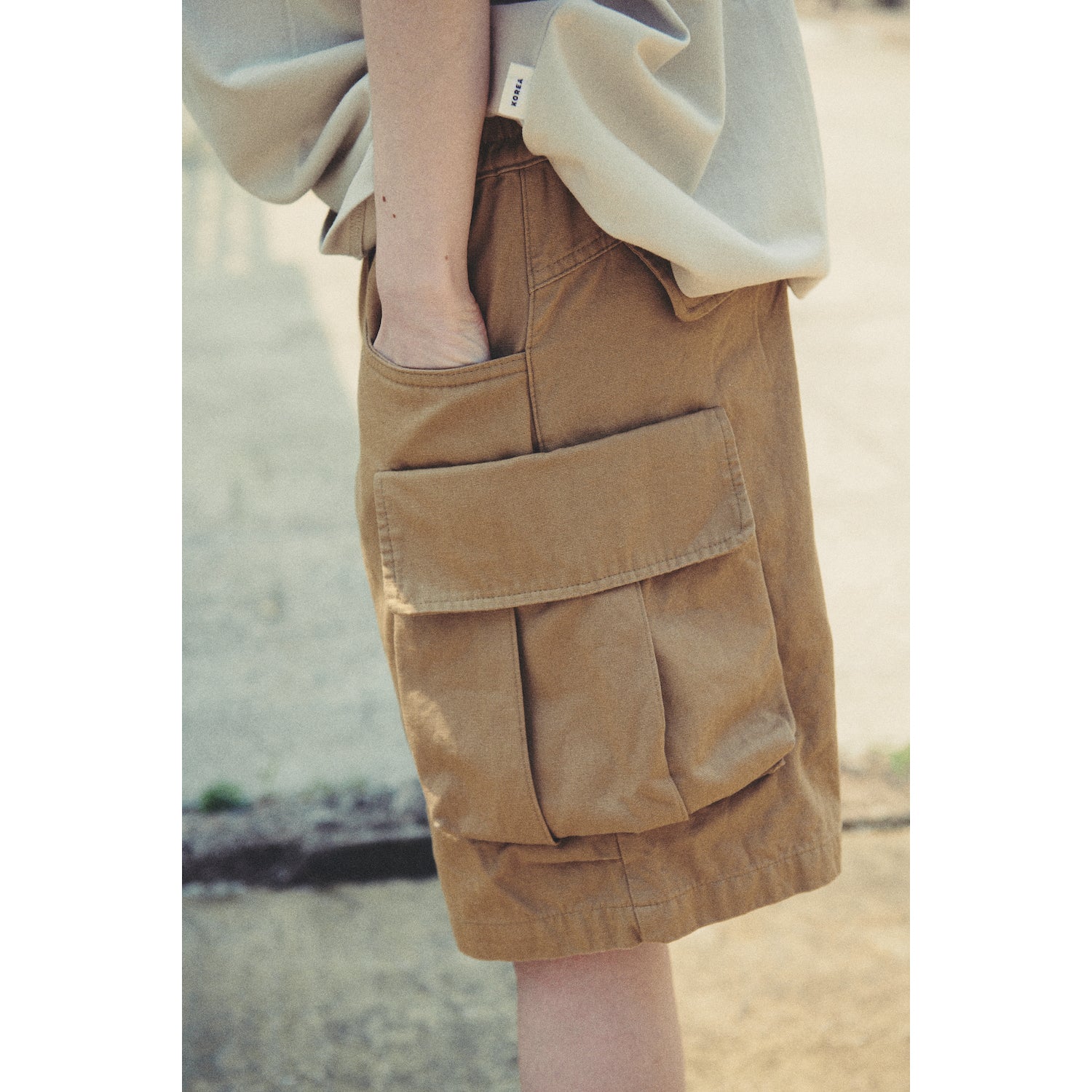 WIDE SHORT PANTS / TAN
