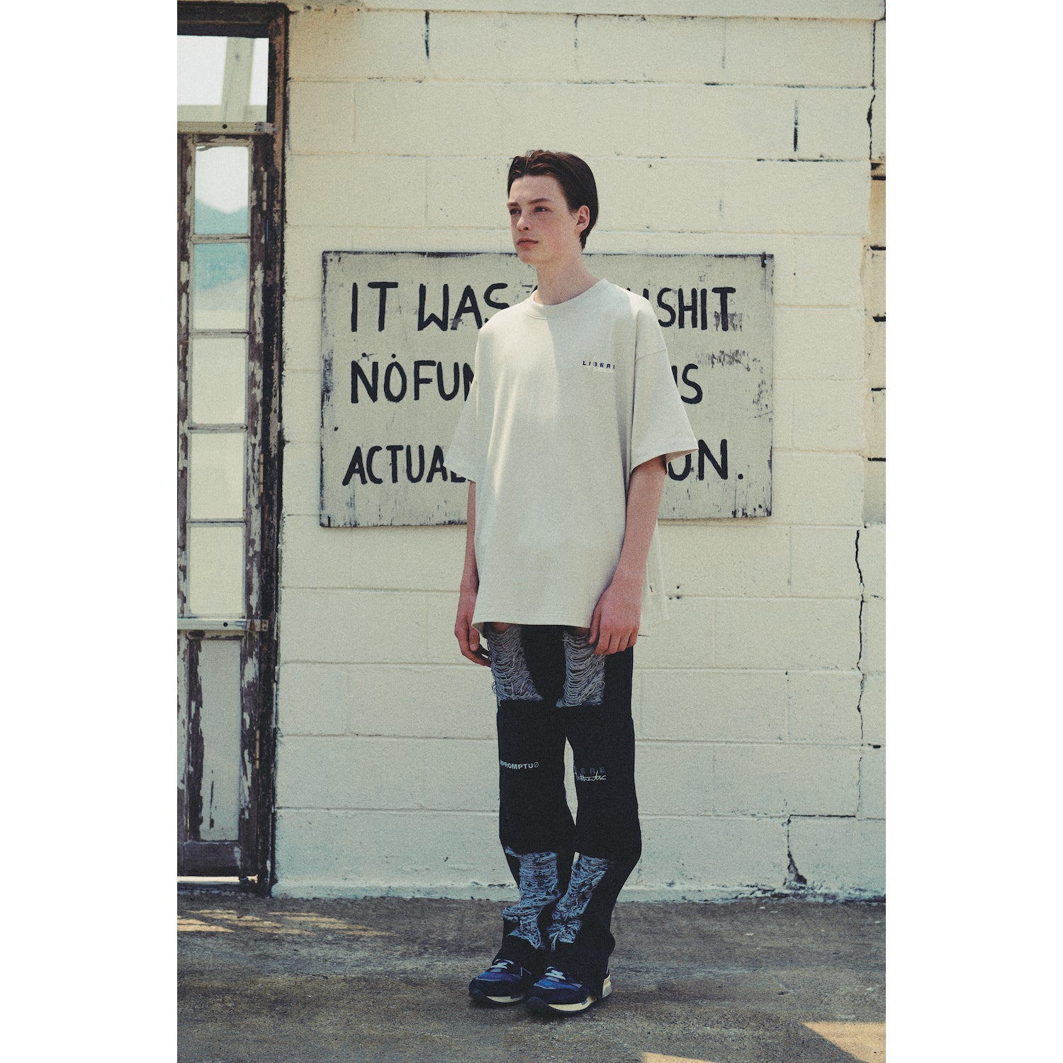 LIBERE DAMAGE VER2 DENIMPANTS / BLACK