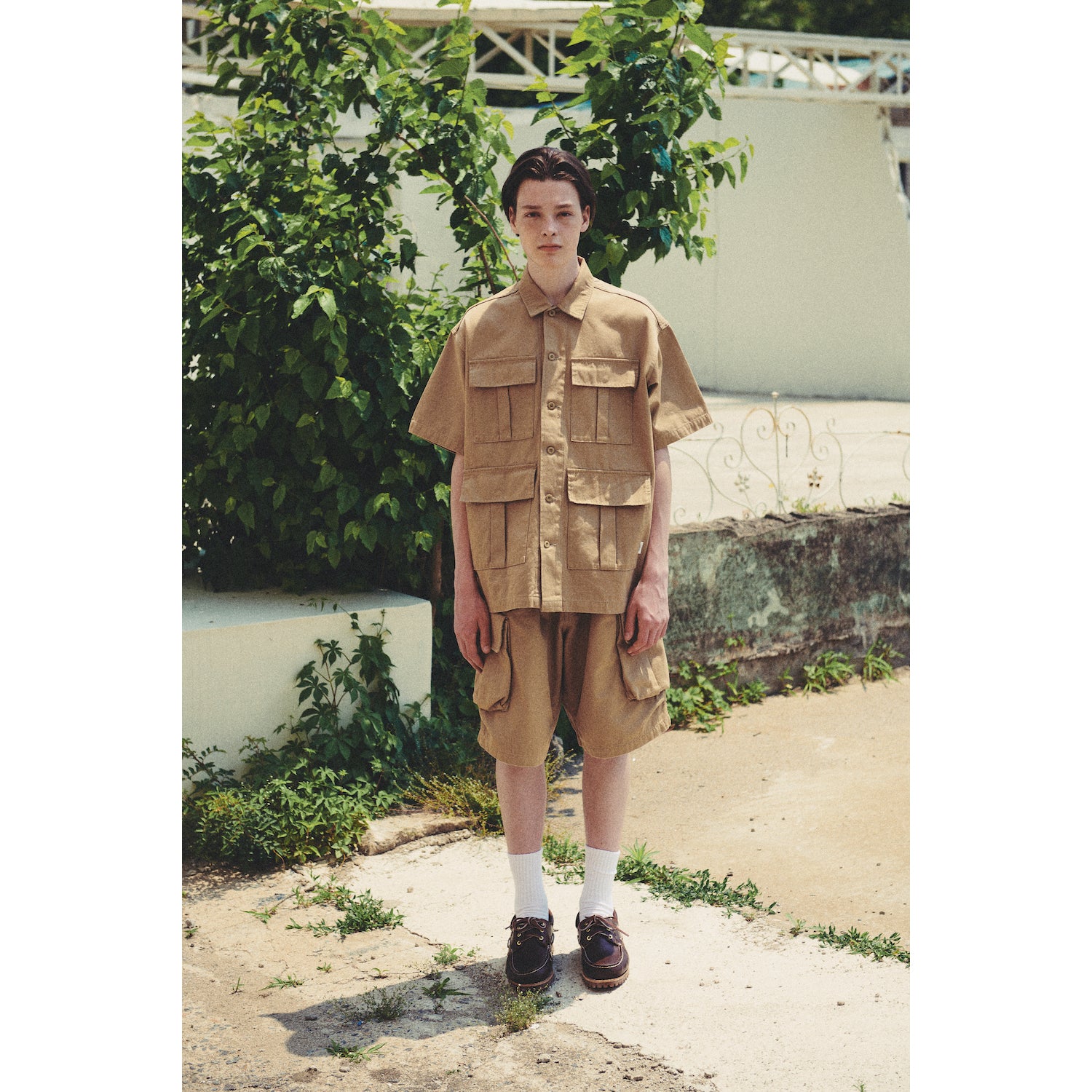 WIDE SHORT PANTS / TAN