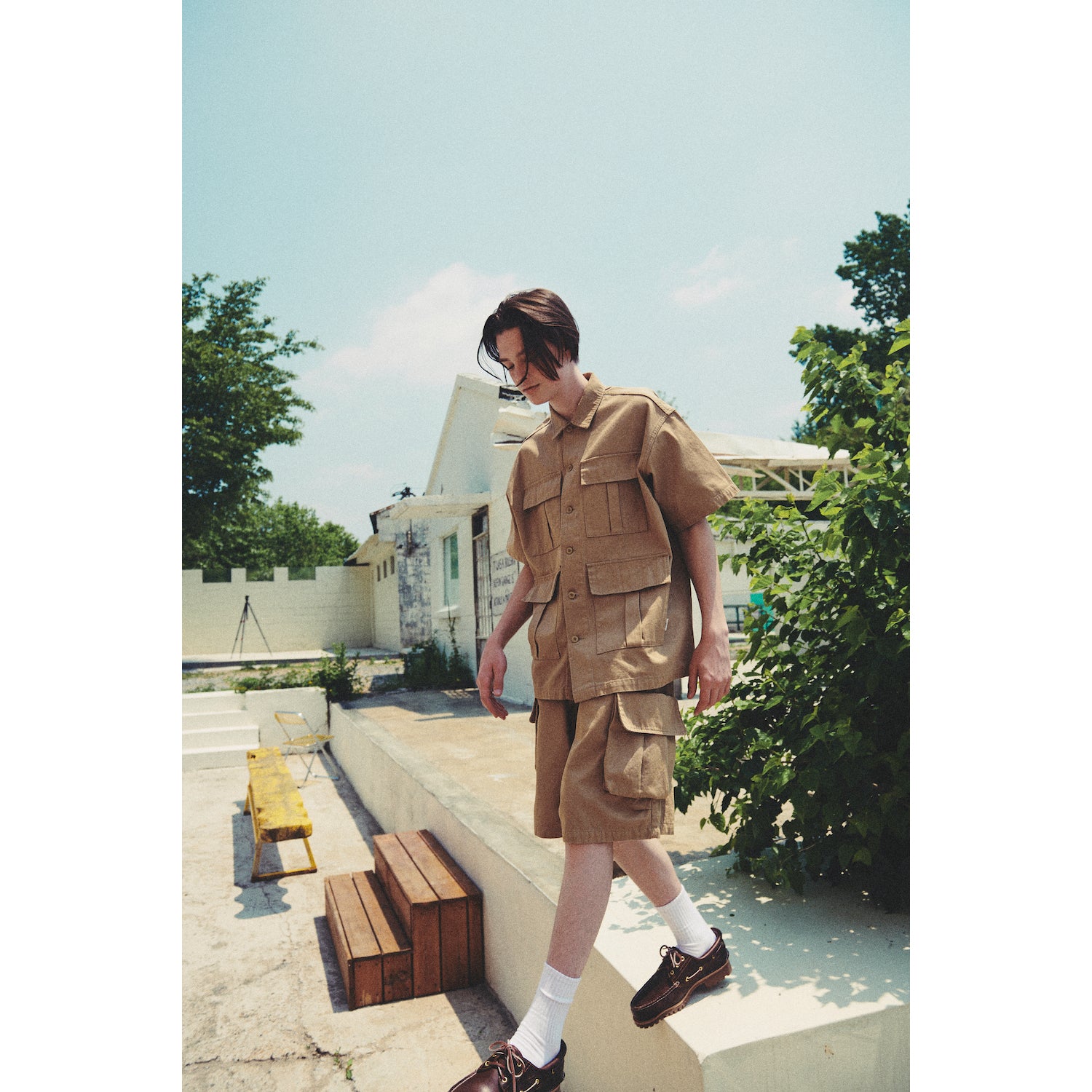 WIDE SHORT PANTS / TAN