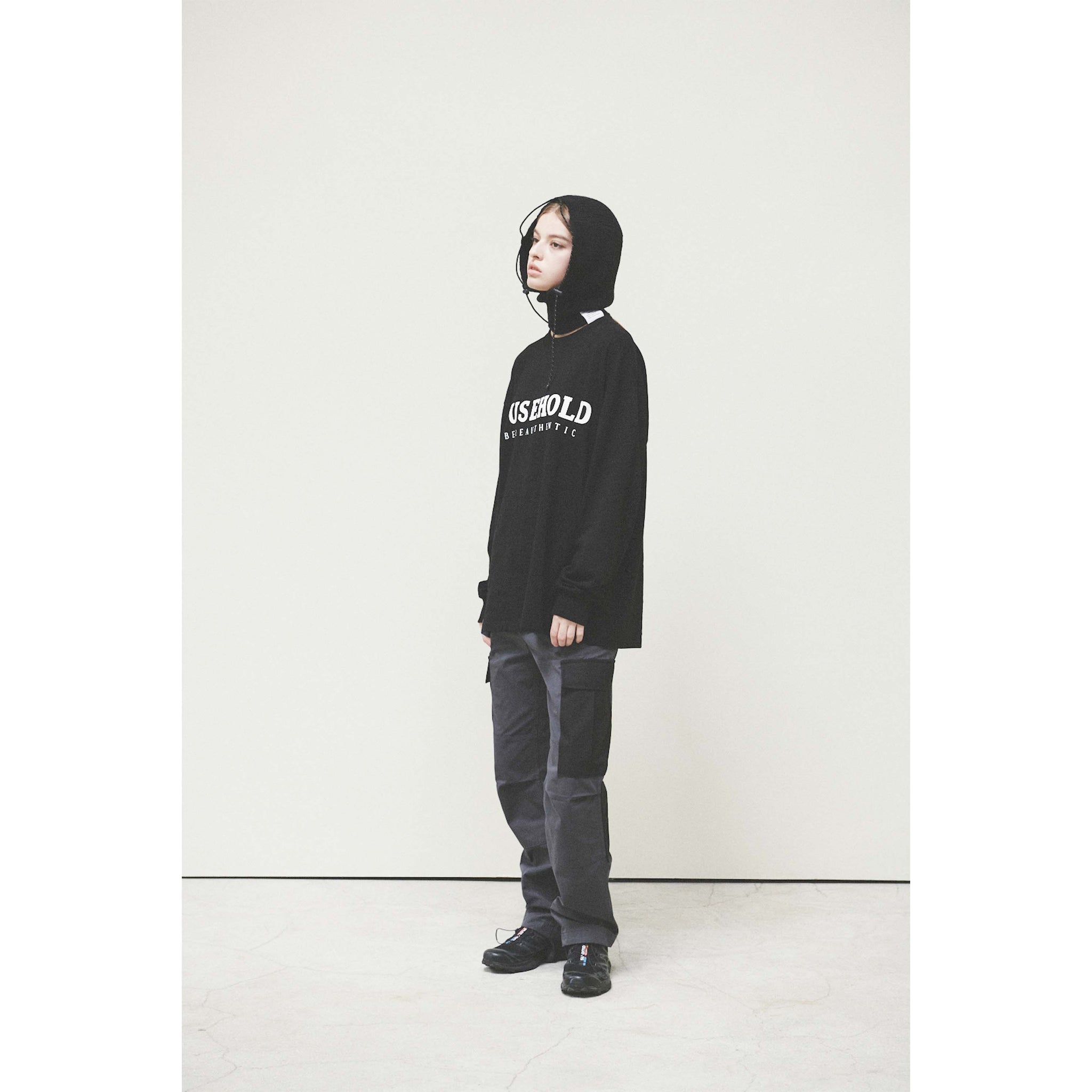 STRING WARM HOOD / BLACK