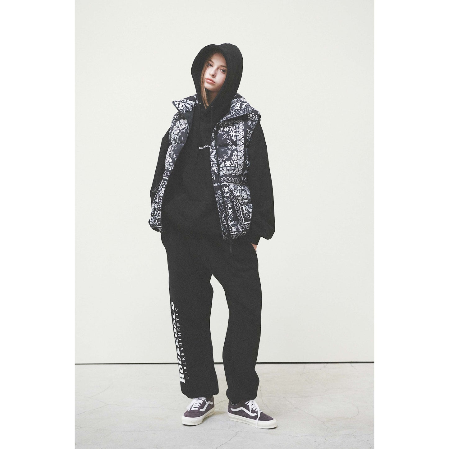 BANDANA DOWN VEST / BLACK