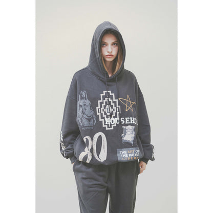 COLLAGE HOODIE / CHARCOAL