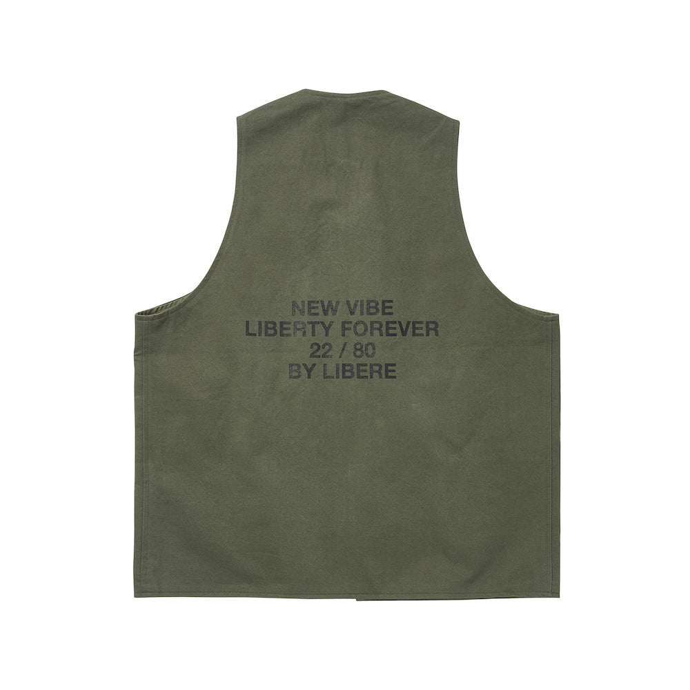 SLOGAN WORK VEST / OLIVE