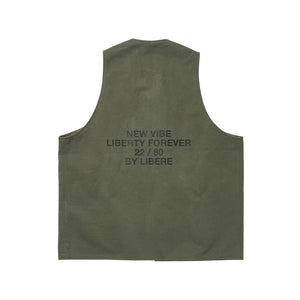 SLOGAN WORK VEST / OLIVE