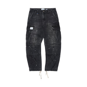 MIL CARGO DENIM PANTS / BLACK