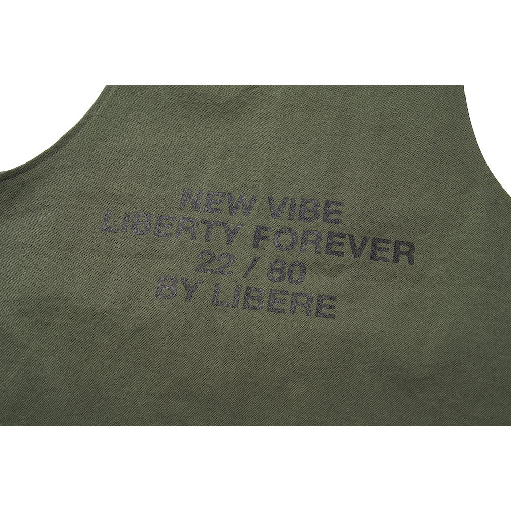 SLOGAN WORK VEST / OLIVE
