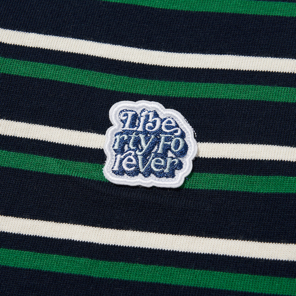 HEAVY W BORDER SHIRT / NAVY