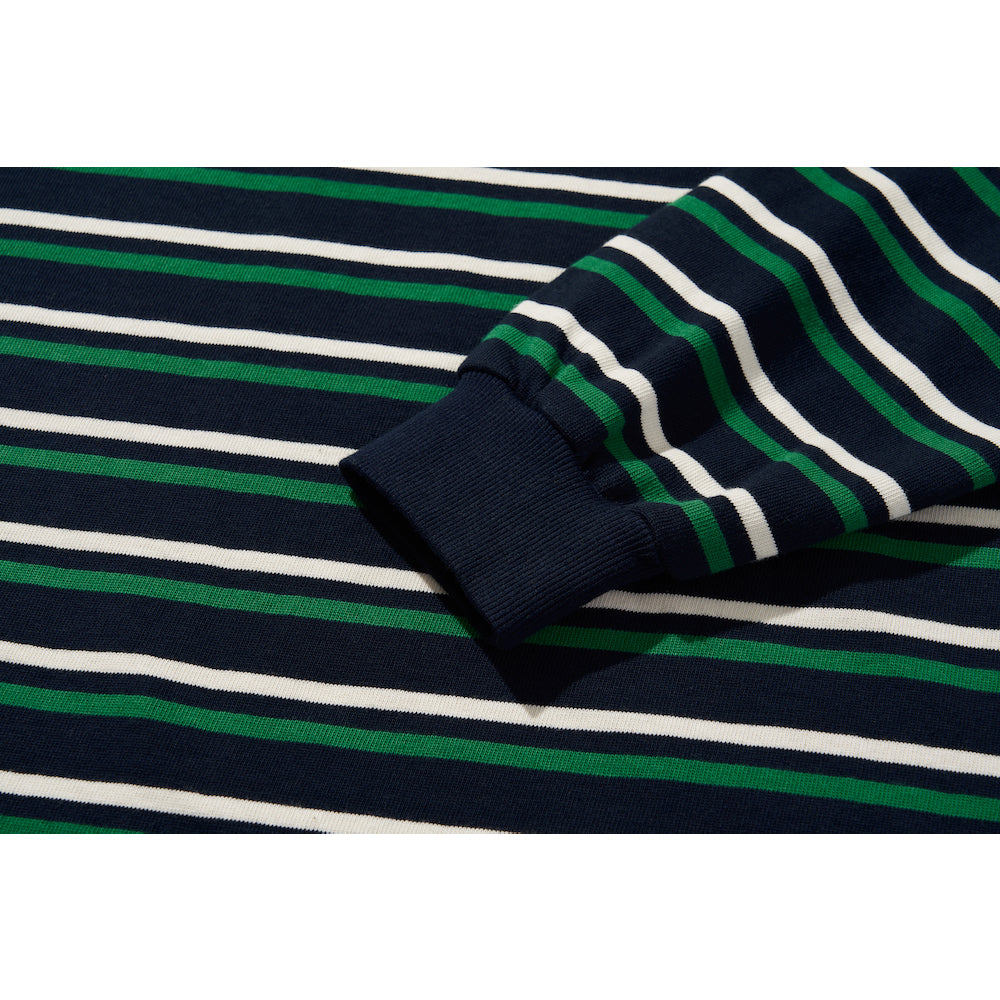 HEAVY W BORDER SHIRT / NAVY