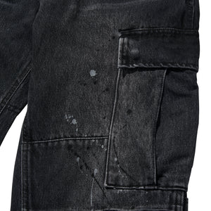 MIL CARGO DENIM PANTS / BLACK