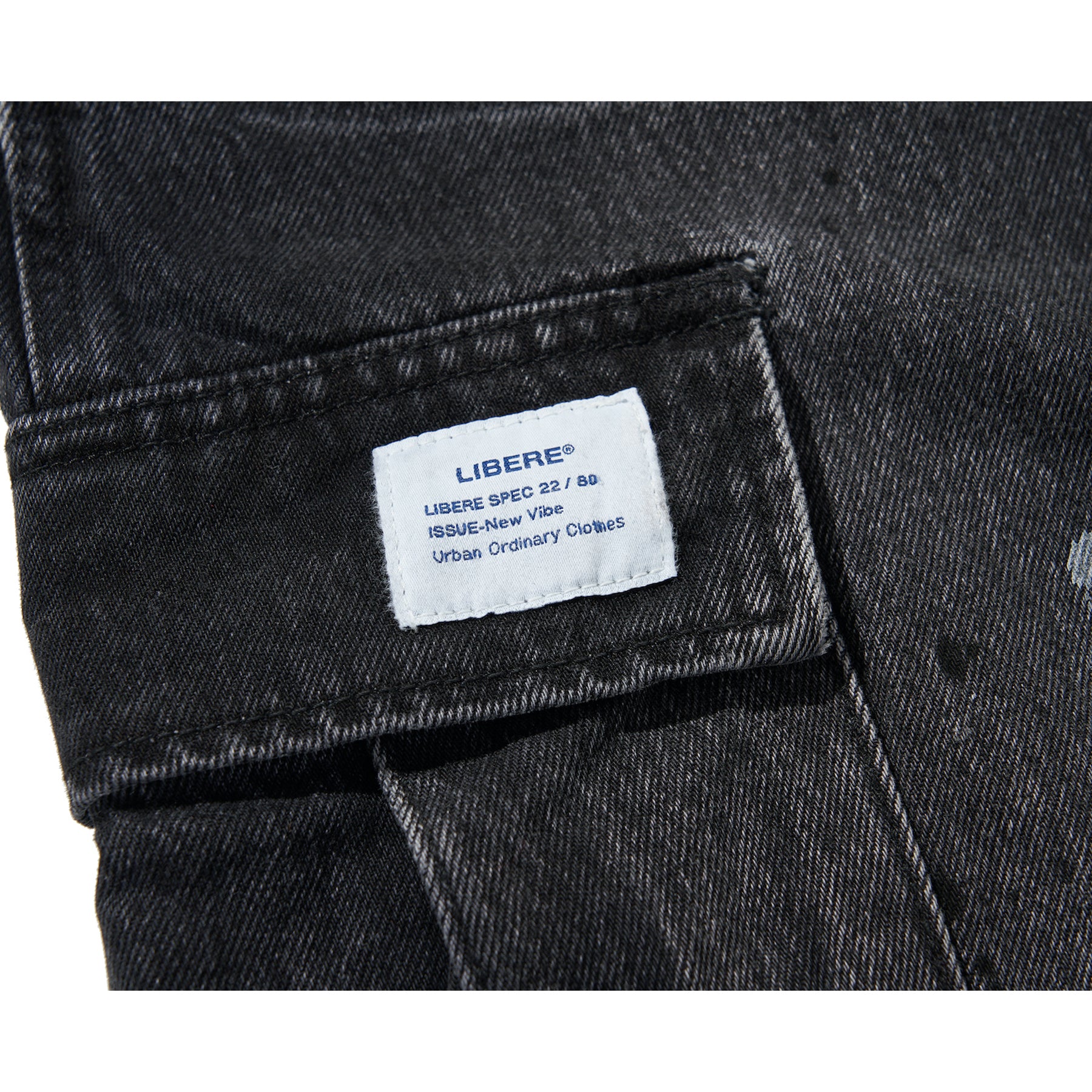 MIL CARGO DENIM PANTS / BLACK