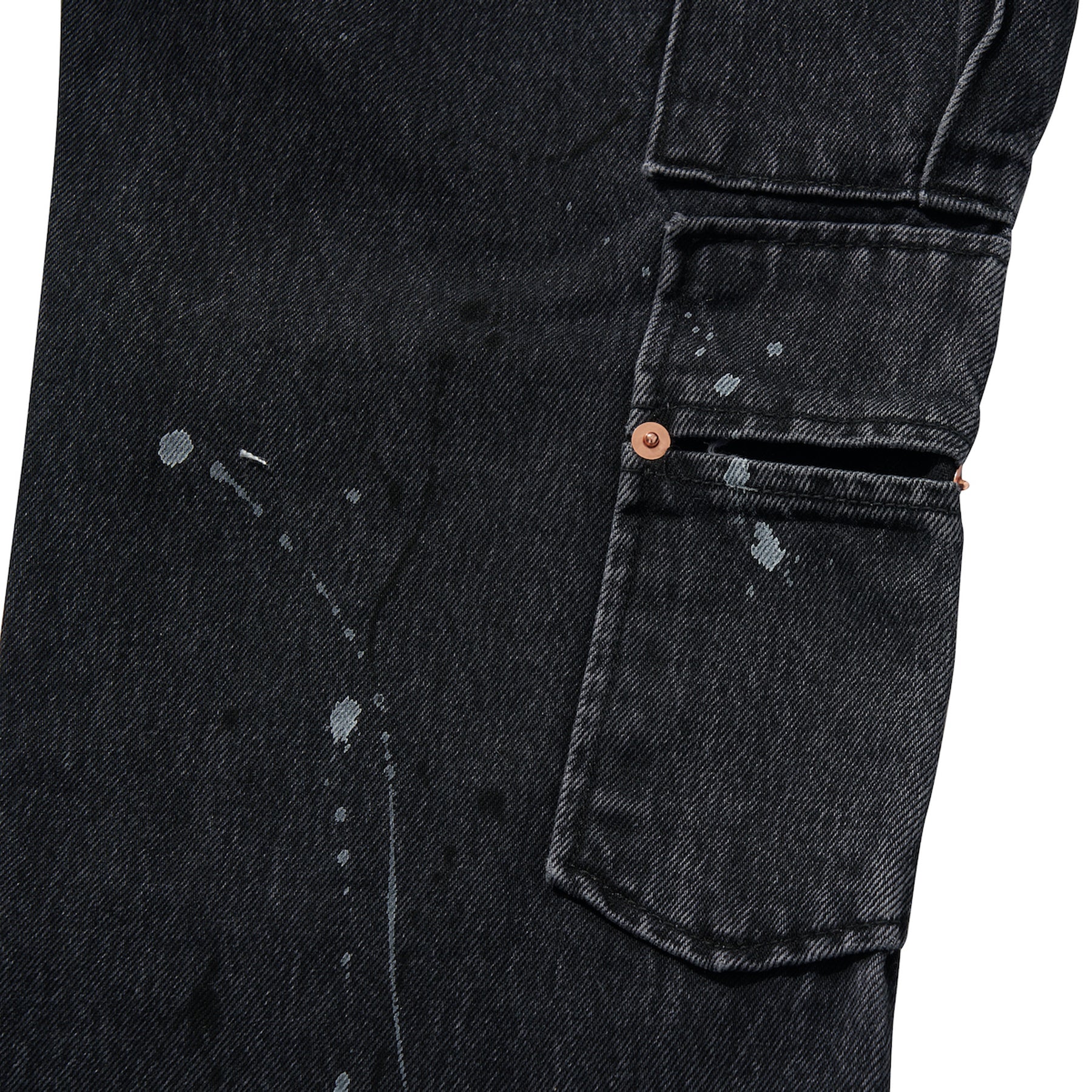 MIL CARGO DENIM PANTS / BLACK