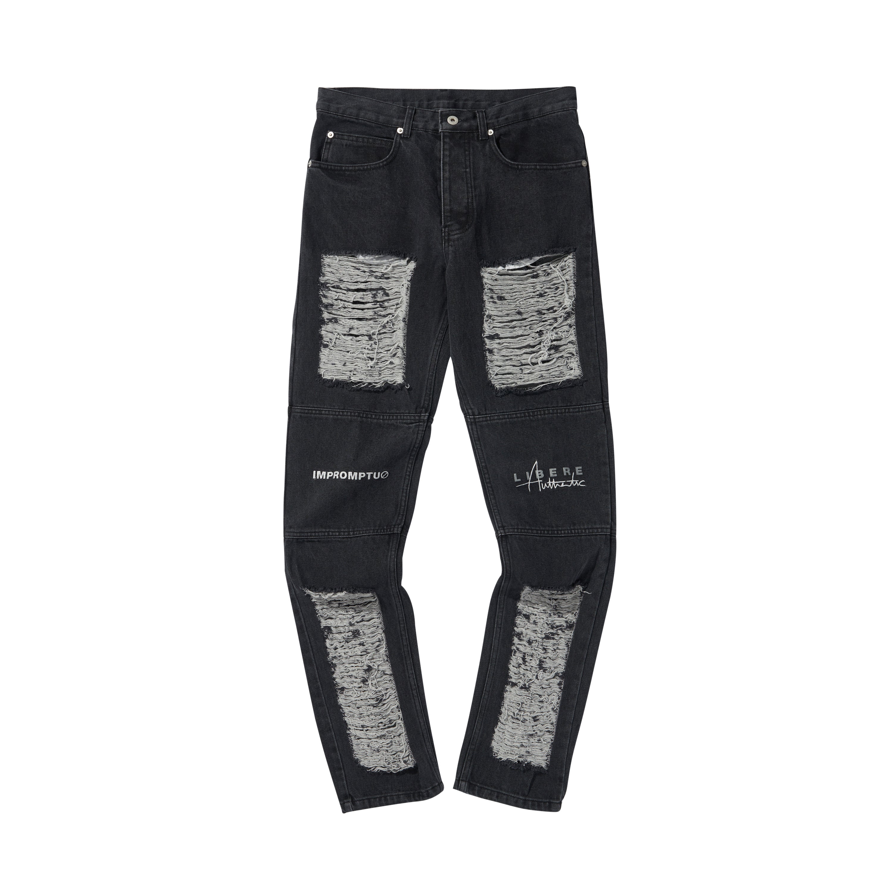 LIBERE DAMAGE VER2 DENIMPANTS / BLACK