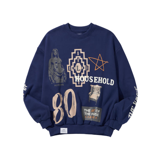 COLLAGE SWEATSHIRT / NAVY