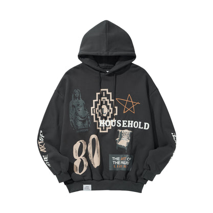 COLLAGE HOODIE / CHARCOAL