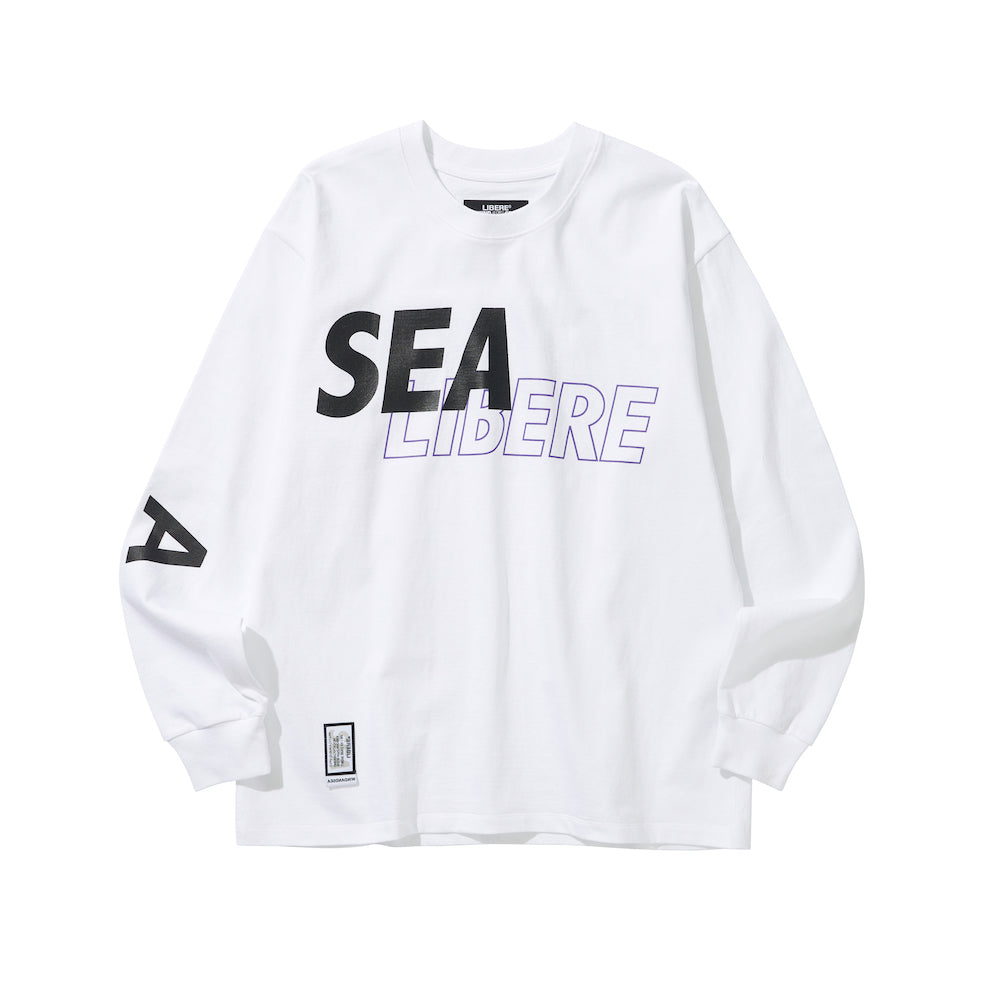 wind and sea L/S T-SHIRT Lサイズ ホワイトTシャツ/カットソー(七分
