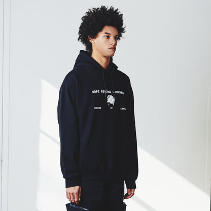 FLOWER BONE HOODIE / BLACK
