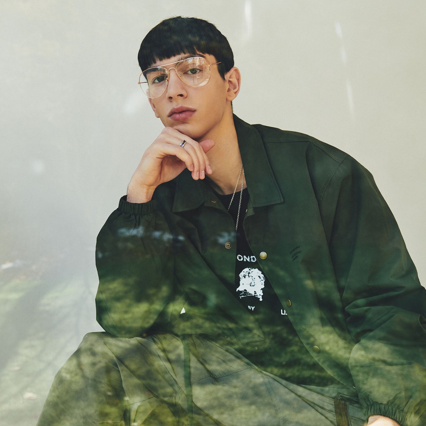 COLLAGE COACH JACKET / OLIVE