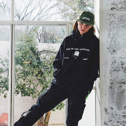 FLOWER BONE HOODIE / BLACK