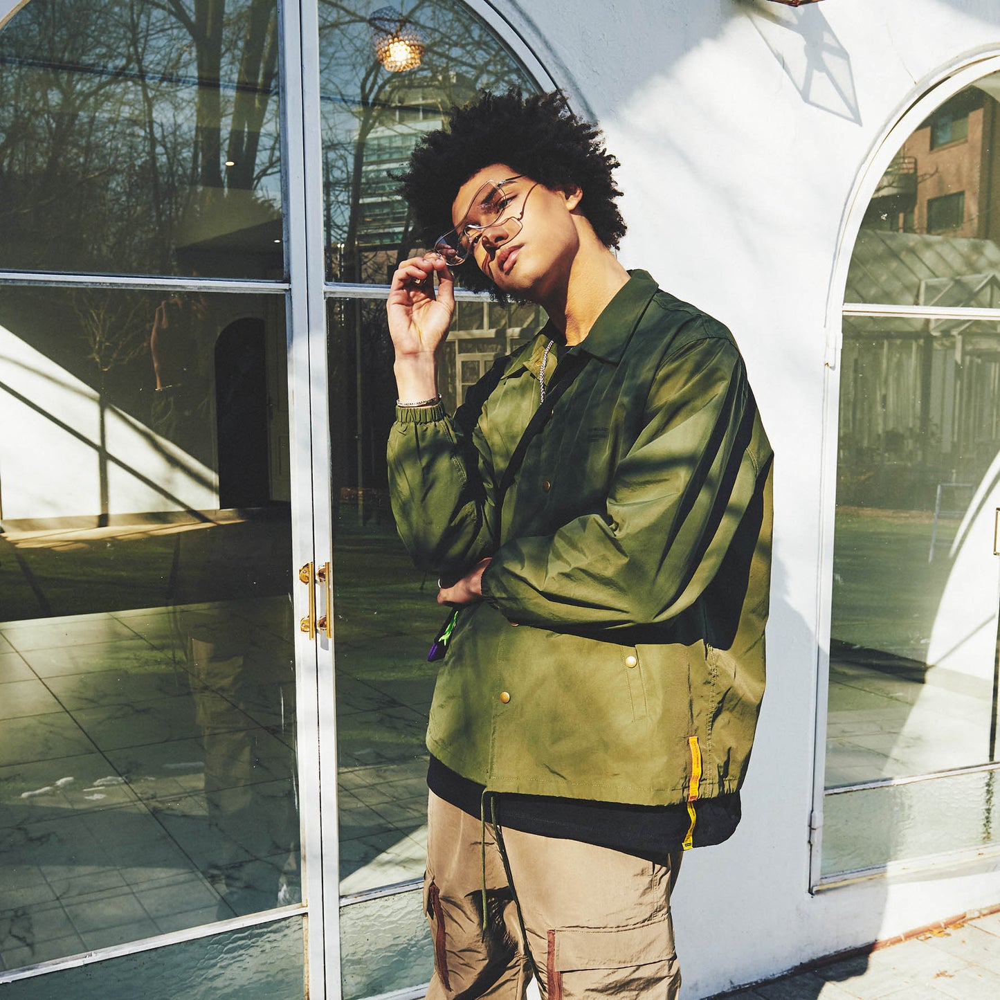 COLLAGE COACH JACKET / OLIVE
