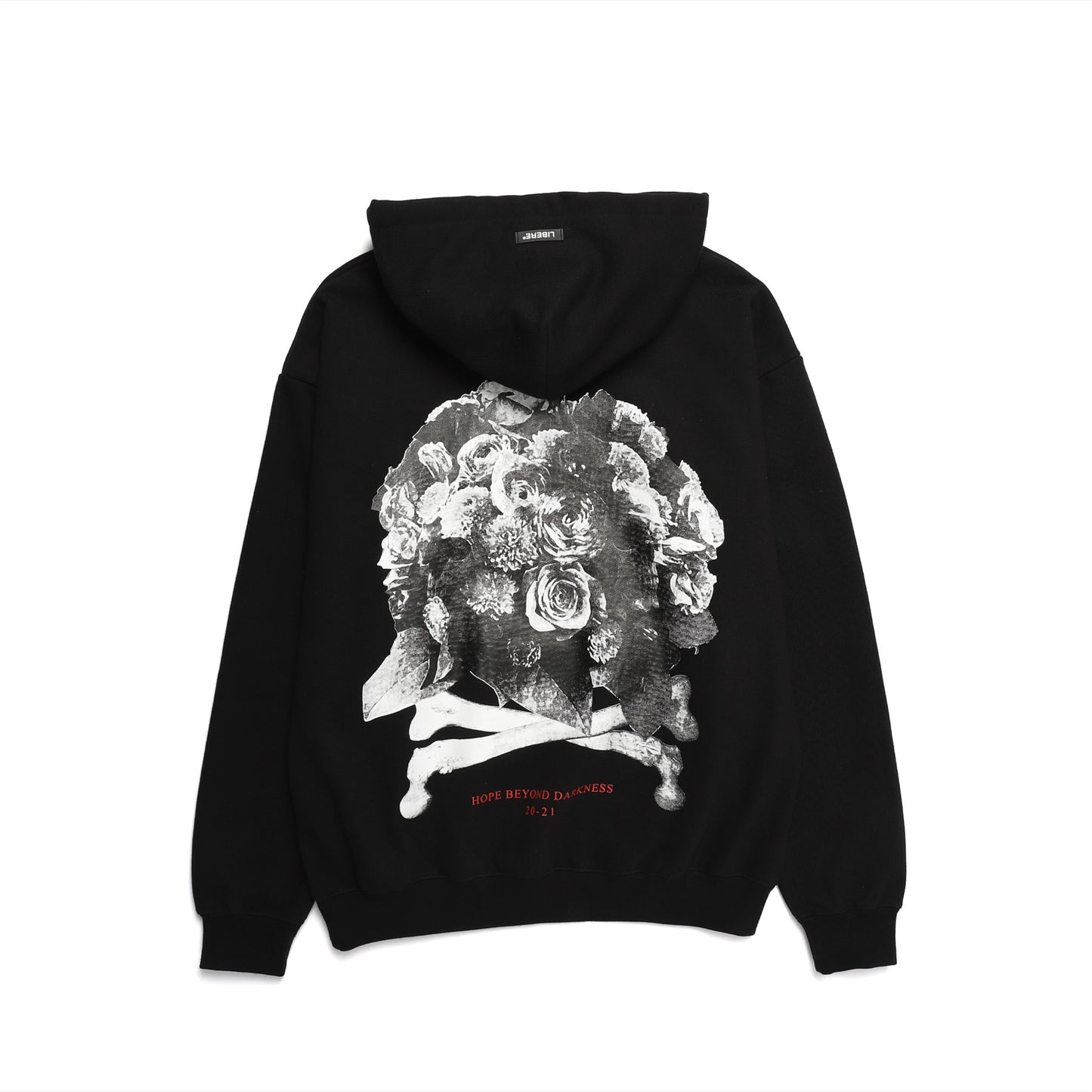FLOWER BONE HOODIE / BLACK
