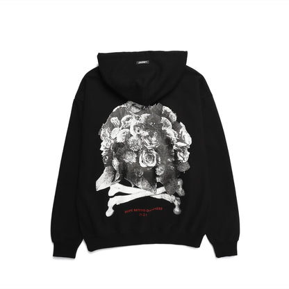 FLOWER BONE HOODIE / BLACK