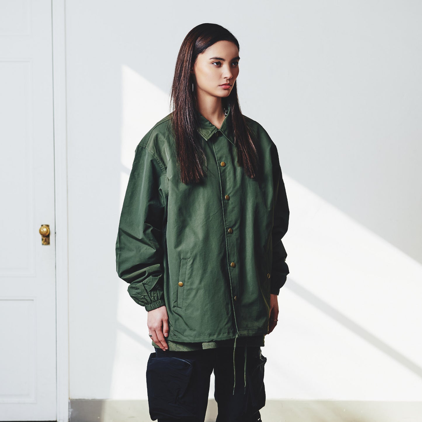COLLAGE COACH JACKET / OLIVE