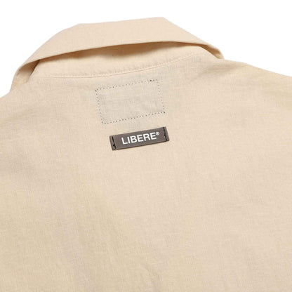 LINNEN COLLAGE SHIRT / IVORY