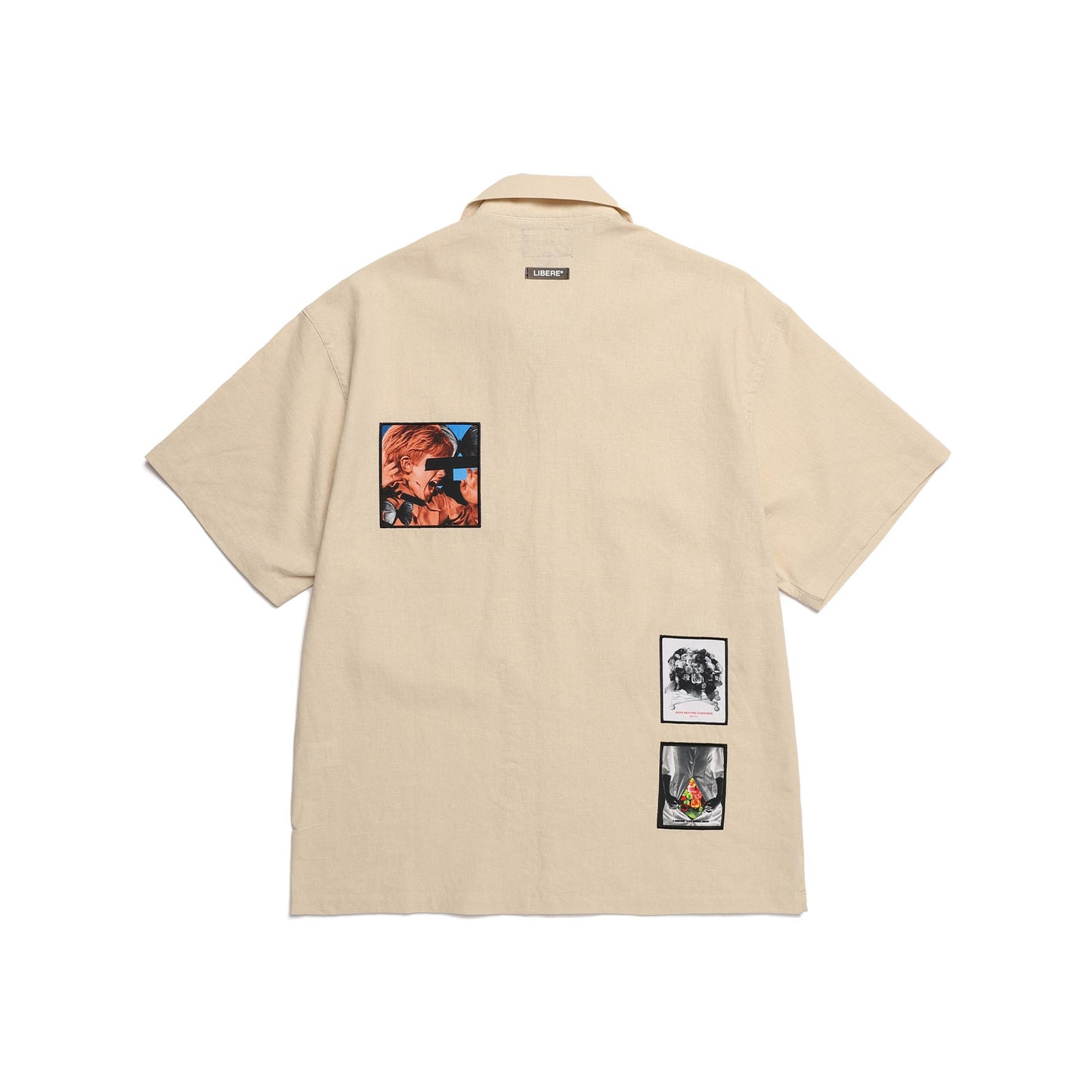 LINNEN COLLAGE SHIRT / IVORY