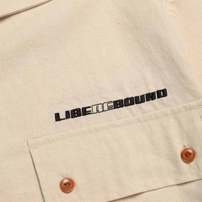LINNEN COLLAGE SHIRT / IVORY