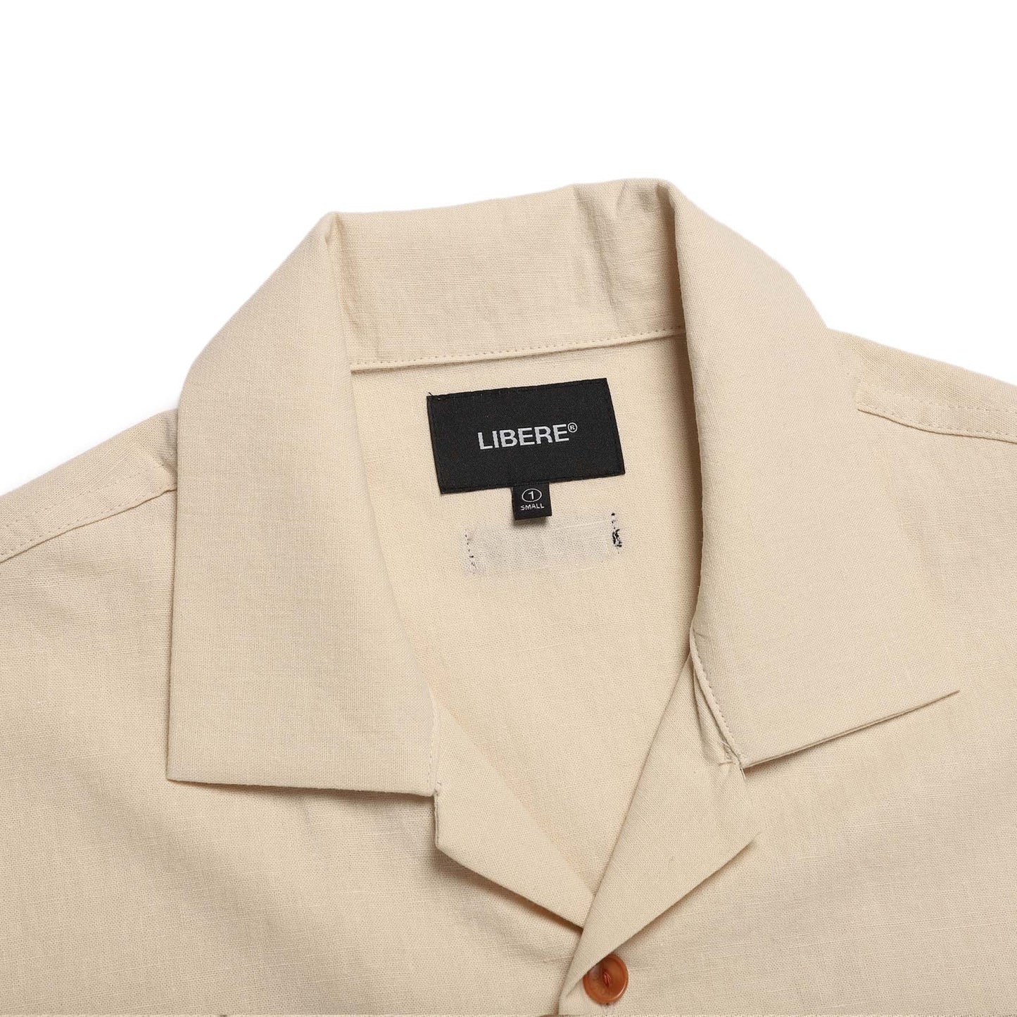LINNEN COLLAGE SHIRT / IVORY