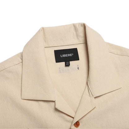 LINNEN COLLAGE SHIRT / IVORY