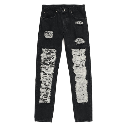 21 DAMAGE DENIM PANTS / BLACK