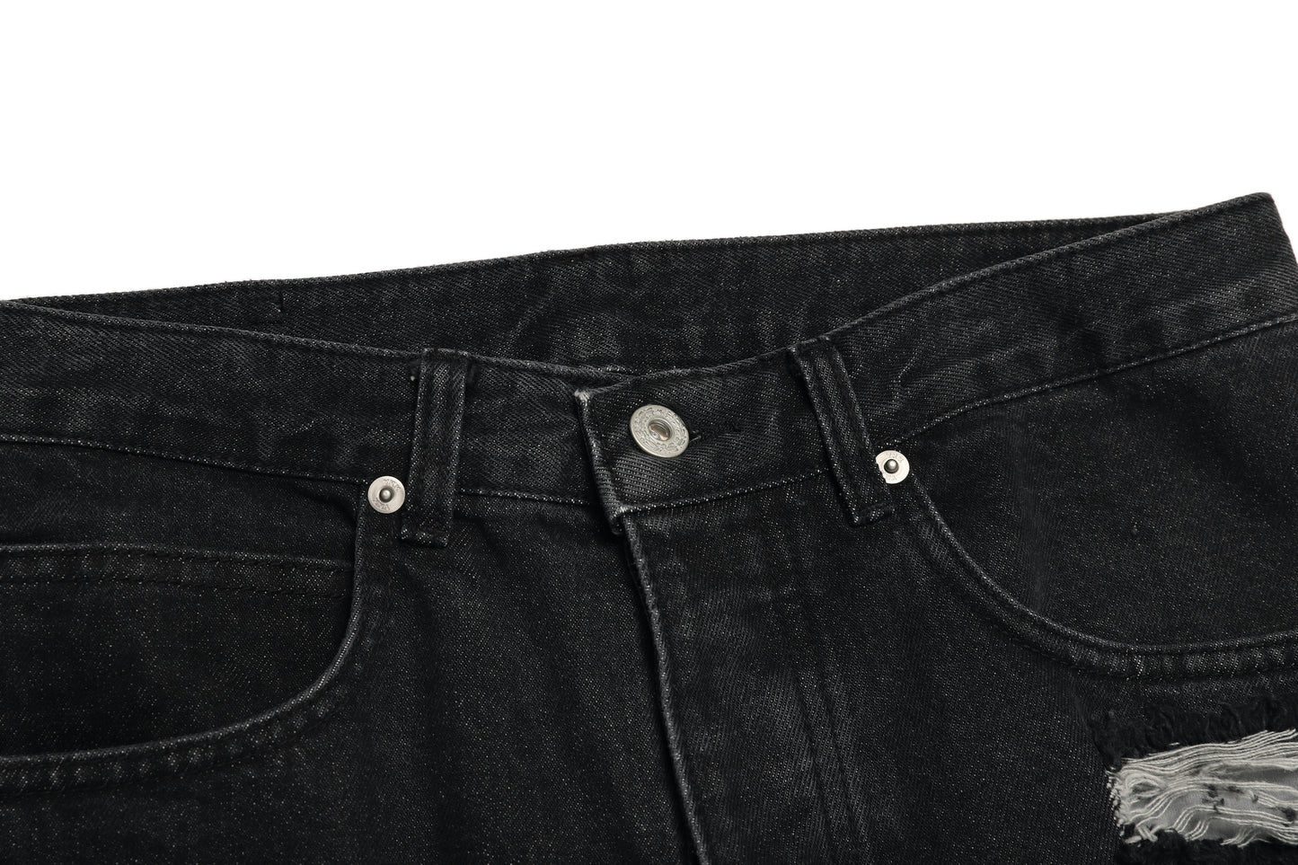 21 DAMAGE DENIM PANTS / BLACK