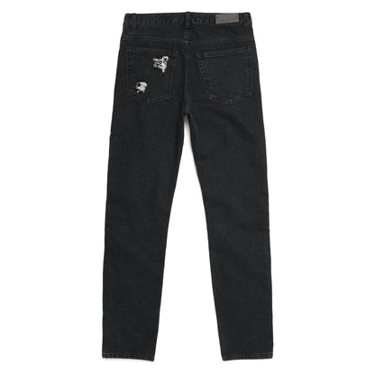 21 DAMAGE DENIM PANTS / BLACK