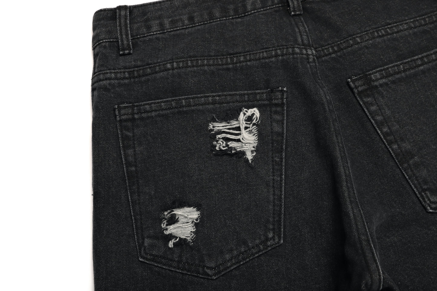 21 DAMAGE DENIM PANTS / BLACK