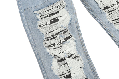 21 DAMAGE DENIM PANTS / SKY BLUE