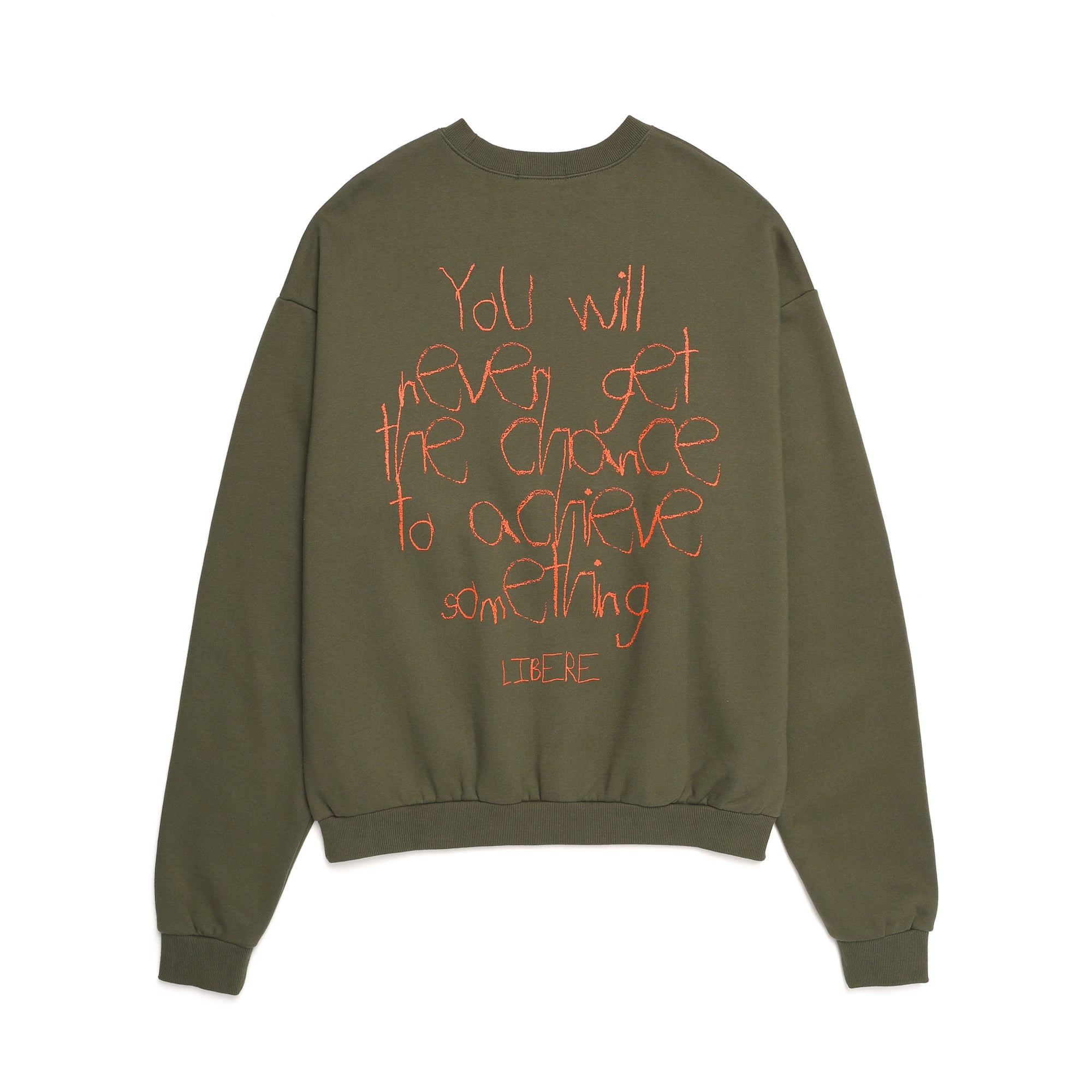 SLOGAN SWEAT SHIRTS / KHAKI