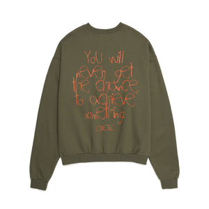 SLOGAN SWEAT SHIRTS / KHAKI