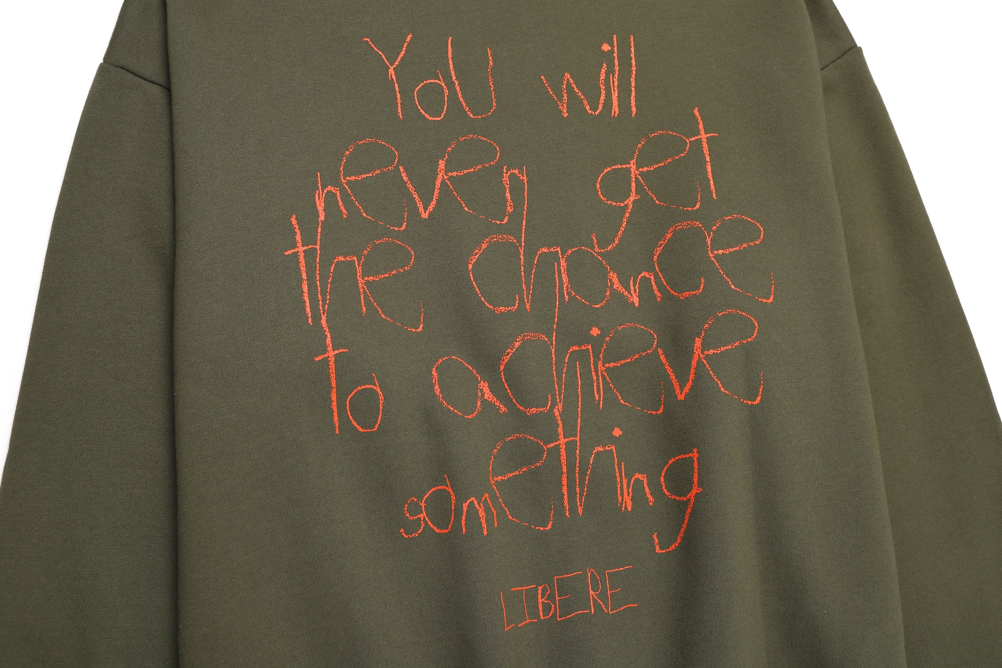 SLOGAN SWEAT SHIRTS / KHAKI