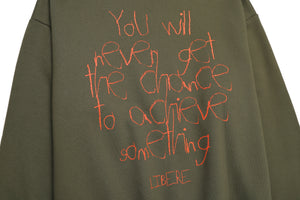 SLOGAN SWEAT SHIRTS / KHAKI