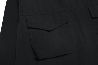 PULL OVER POCKET SHIRTS / BLACK