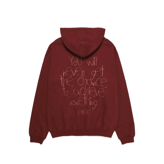 SLOGAN HOODIE / BURGUNDY