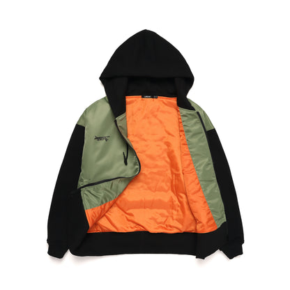 MA-1 MK3 ZIP-UP HOODIE / BLACK