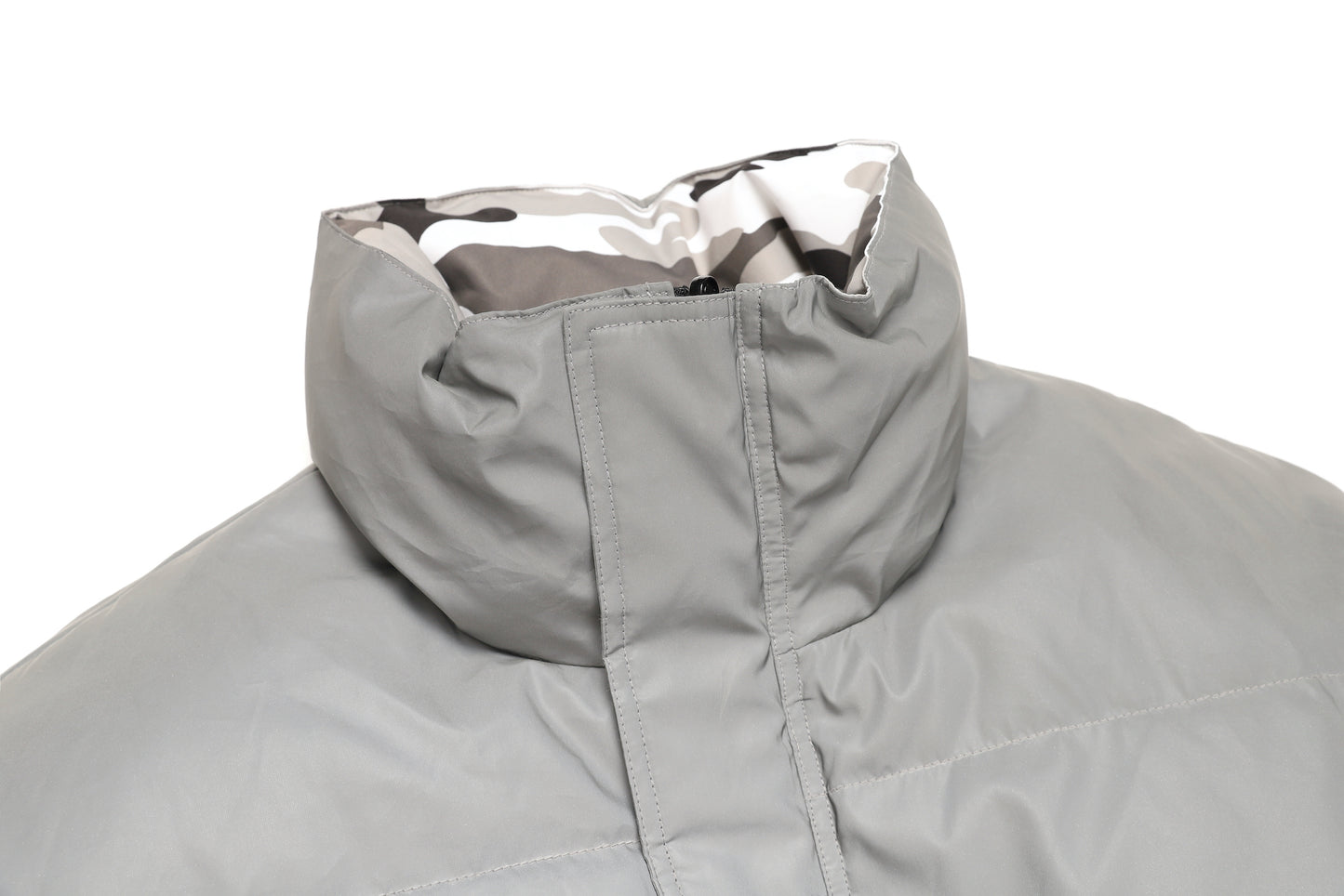 REVERSIBLE DOWN JACKET / SILVER